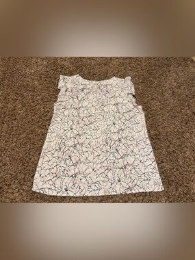 Alex & Lili White Patterned Cap Sleeve Blouse Top